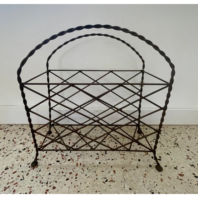 Late 20th Century Vintage French Style Wrought Iron Magazine Rack For Sale In Orlando - Image 6 of 6