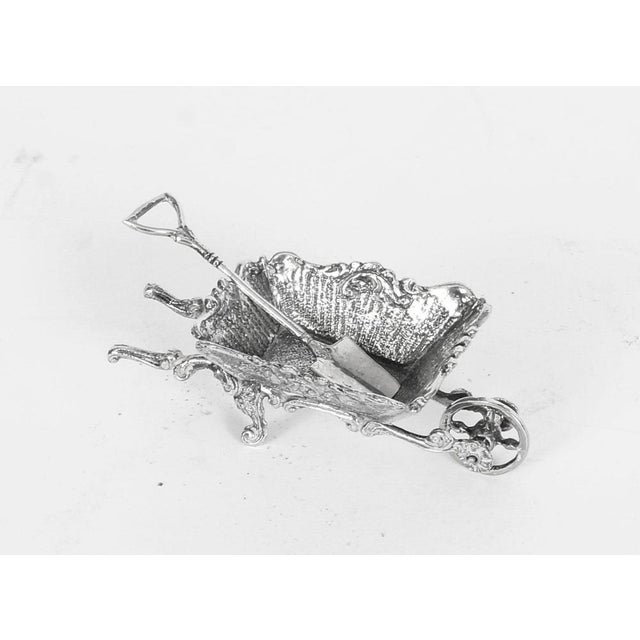 19th Century French Silver Salt Dishes in Shape of Wheelbarrows, Set of 2 For Sale - Image 15 of 18