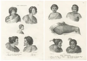 Dumont d’Urville, Portraits of Maori Life and Tattoo Art in New Zealand, 1836, Print