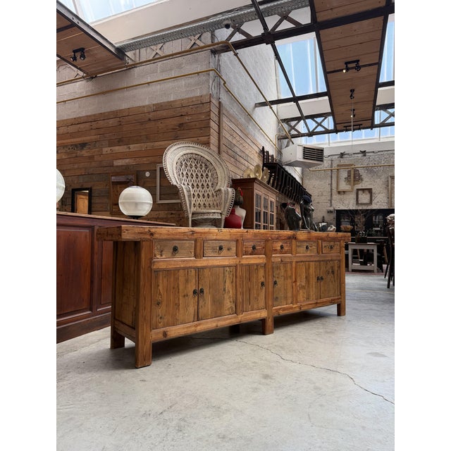 Brutalist Sideboard in Fir wood, 1980s For Sale - Image 18 of 18