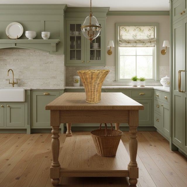 Antique French Provincial Fluted Handmade Wicker Basket For Sale - Image 13 of 13