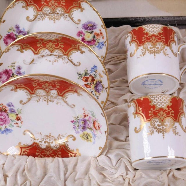 Orange Porcelain Batwing Demitasse Service by Grosvenor China for Waring & Gillow, 1930s, Set of 12 For Sale - Image 3 of 18