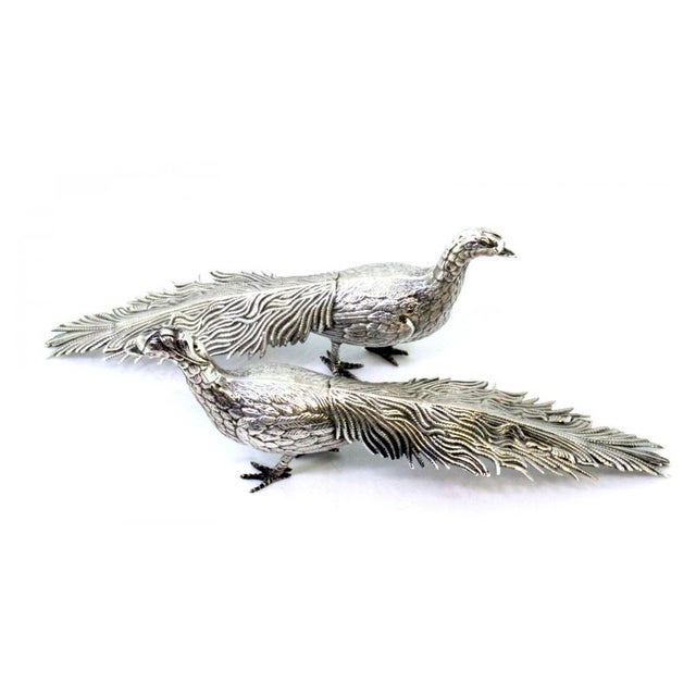 Silver Couple of Silver Peacocks with Reliefs and Applications, Set of 2 For Sale - Image 8 of 9