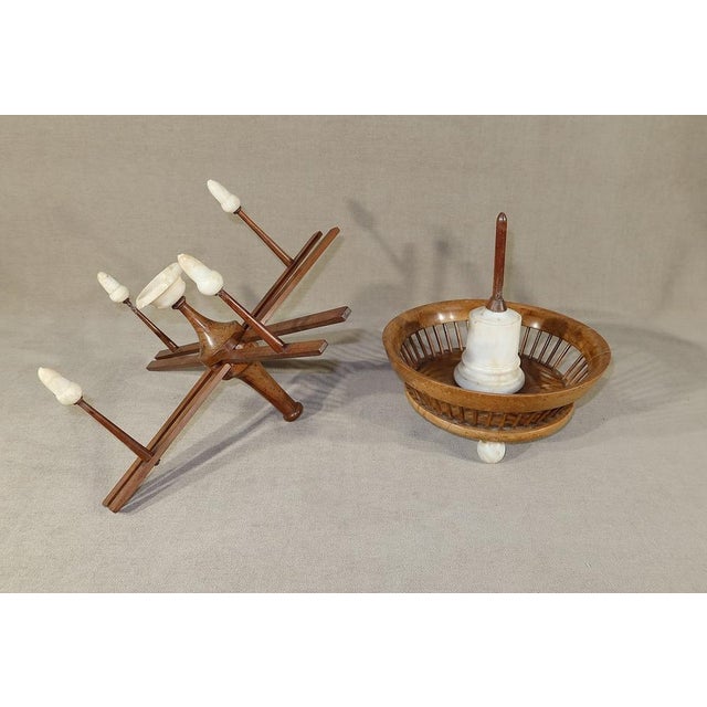 Small Wooden and Alabaster Woolen Reel For Sale - Image 9 of 17