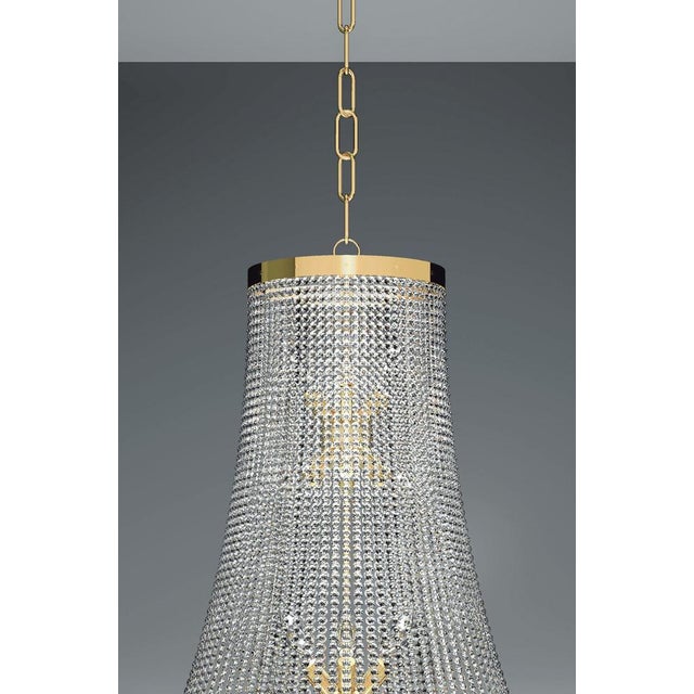 Contemporary Empire 18 Lights Chandelier in Gold Plate and Full Cut Crystal by Aggiolight For Sale - Image 3 of 6