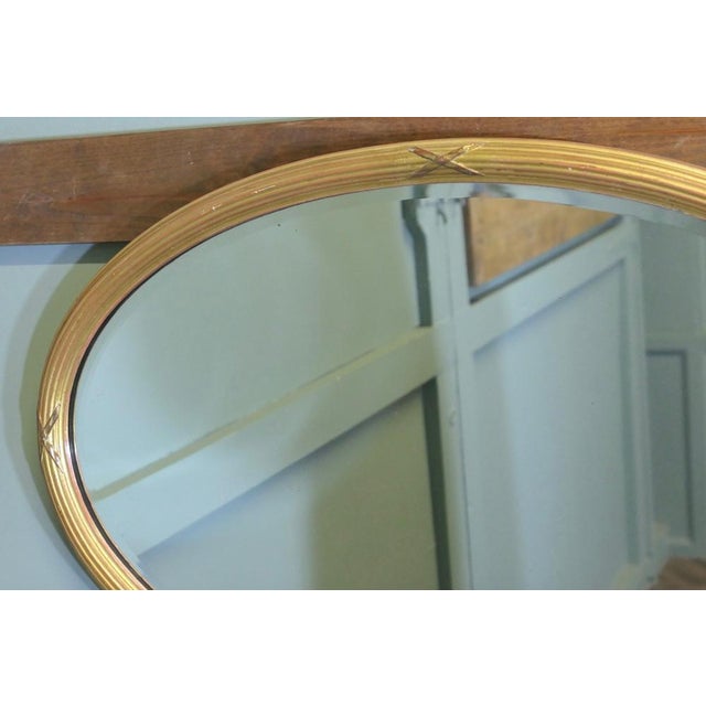 1900 - 1909 Large Italian Gilt Oval Mirror, 1900s For Sale - Image 5 of 7