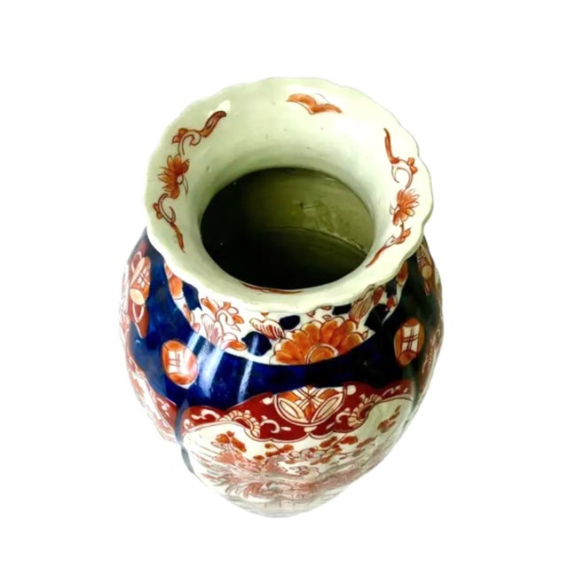 19th Century 19th Century Japanese Imari Porcelain Vase, Hand-Painted For Sale - Image 5 of 7