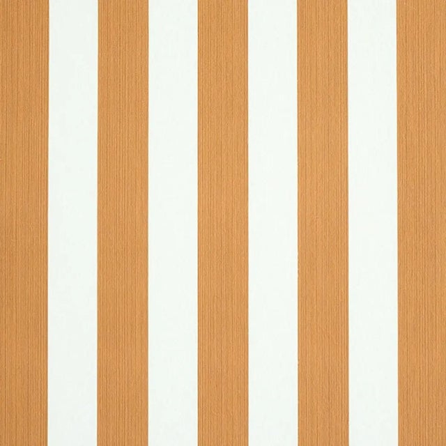 Schumacher Sample - Schumacher Edwin Stripe Medium Wallpaper in Butternut For Sale - Image 4 of 4