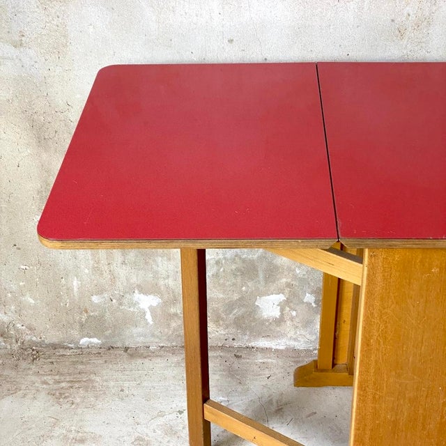 Vintage Red Formica Folding Table, 1980s For Sale - Image 7 of 10