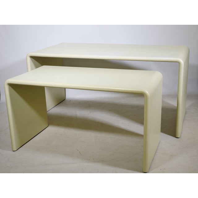 Beige Space Age Nesting Desk in Fiberglass, 1970s, Set of 2 For Sale - Image 8 of 13