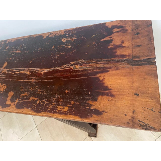19th-Century Chinese Qing Dynasty Elmwood Altar Console Table, Shanxi, 107 Inches For Sale - Image 10 of 13