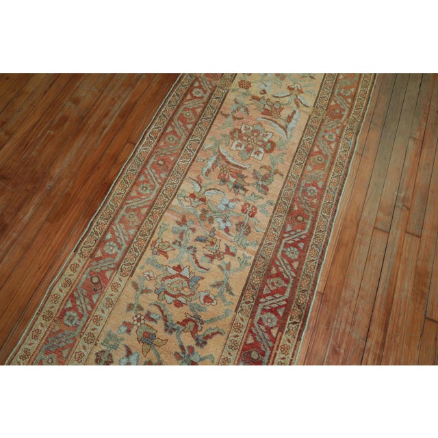 Terracotta Salmon Persian Antique Runner - 2'10" x 15'6" For Sale In New York - Image 6 of 10