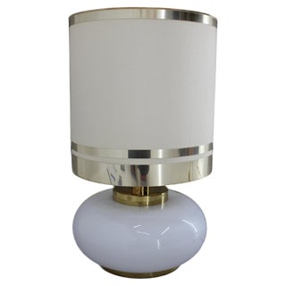Large Glass and Brass Table Lamp, Italy, 1970s For Sale