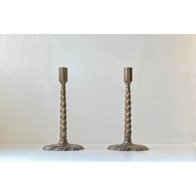 19th Century Twisted Gothic Candlesticks in Bronze, Set of 2 For Sale - Image 12 of 12