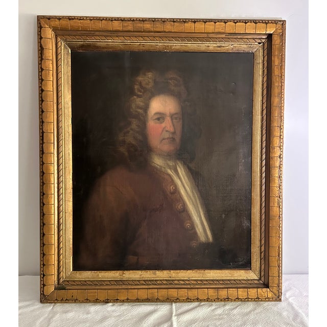 Antique oil on canvas portrait of a stately gentleman. Likely English from the late 1700's. or early 1800's. The painting...