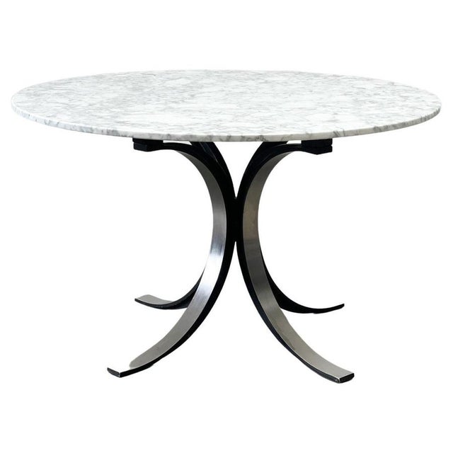 Vintage Round Model T69 Dining Table in Marble attributed to Osvaldo Borsani for Tecno, 1970s For Sale - Image 10 of 10