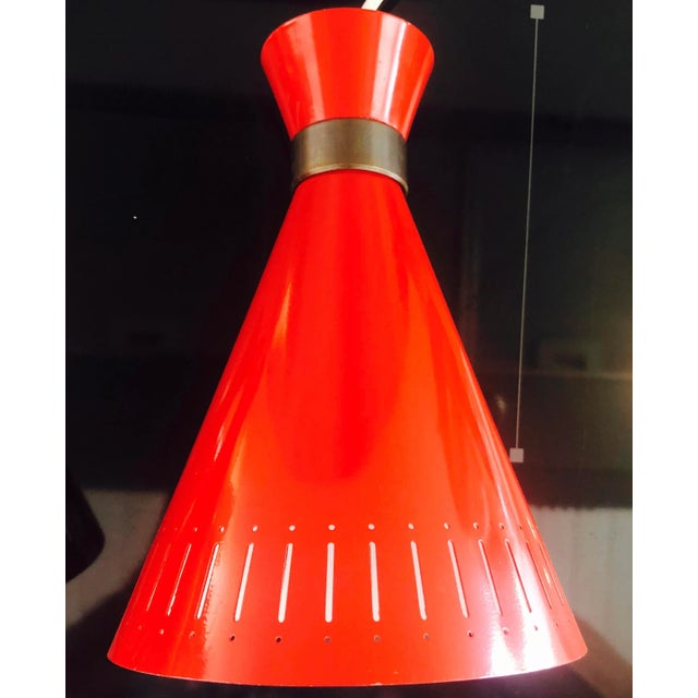 Red Pendants by Svend Aage Holm Sørensen for Holm Sørensen & Co, 1960s, Set of 2 For Sale - Image 6 of 14