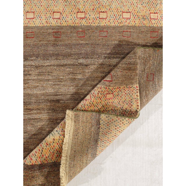 Vintage Hand-Knotted Persian Gabbeh Rug 5'8" X 8'0" For Sale - Image 4 of 6