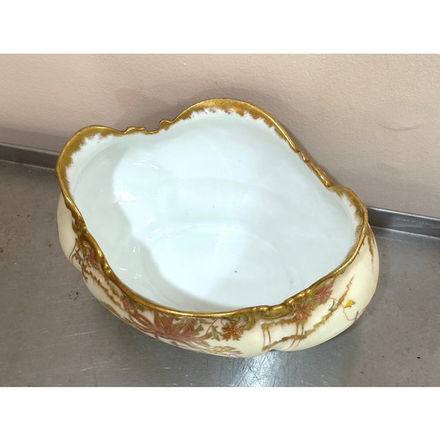 Early 20th Century Antique French Limoges-Style Floral Gilt Tureen / Serving Bowl For Sale - Image 5 of 5