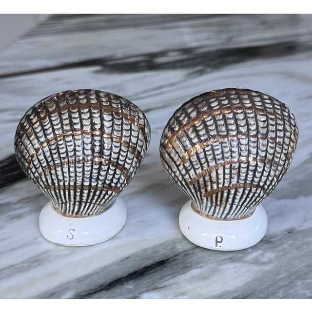 Mid 20th Century Made in Japan Shell Motif Salt & Pepper - Set of 2 For Sale - Image 12 of 16