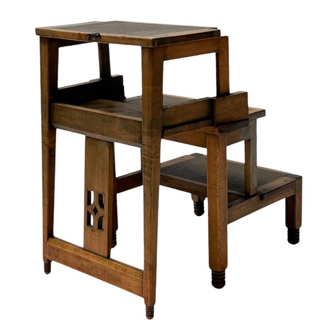 Wood Art Deco Library Chair by Jac. Van Den Bosch, 1916 For Sale - Image 7 of 15