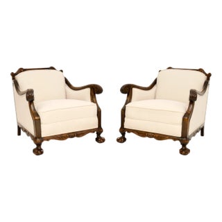 Swedish Lounge Chairs in Satin Birch, 1900s, Set of 2 For Sale