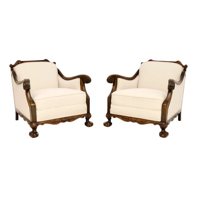 Swedish Lounge Chairs in Satin Birch, 1900s, Set of 2 For Sale
