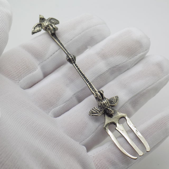 A finely crafted miniature fork, handmade in Italy during the 1970s/1980s. Hallmarked 800 for Continental Silver...