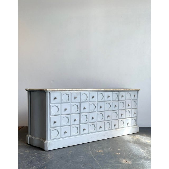 Vintage Faux Finished Blue Credenza For Sale - Image 4 of 12