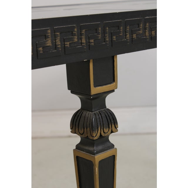 Neoclassical Ebony & Smoked Mirror Top Console Table For Sale - Image 14 of 14