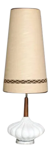 Vintage Mid Century Danish Modern Cone Shape Shade Table Lamp