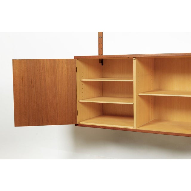 1960s Large Mid Century Danish Hg Teak Wood Modular Wall Unit Shelving & Bookcase For Sale - Image 5 of 14