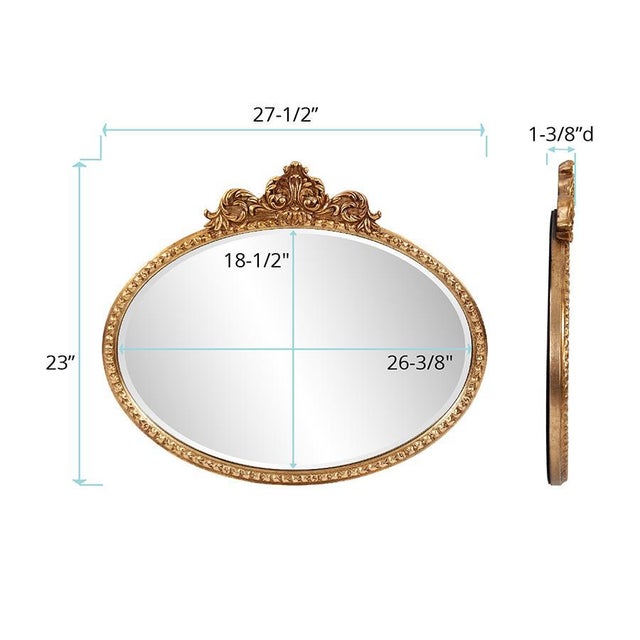 Moreau Oval Mirror- Horizontal For Sale In Chicago - Image 6 of 7
