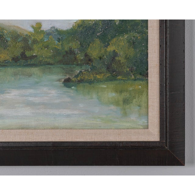 1900 - 1909 French Plein Air Landscape Oil Painting Framed For Sale - Image 5 of 7