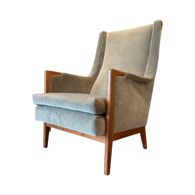 Karl-Erik Ekselius Model F122 Lounge Chair, Mohair, Teak, c.1950s For Sale - Image 11 of 11