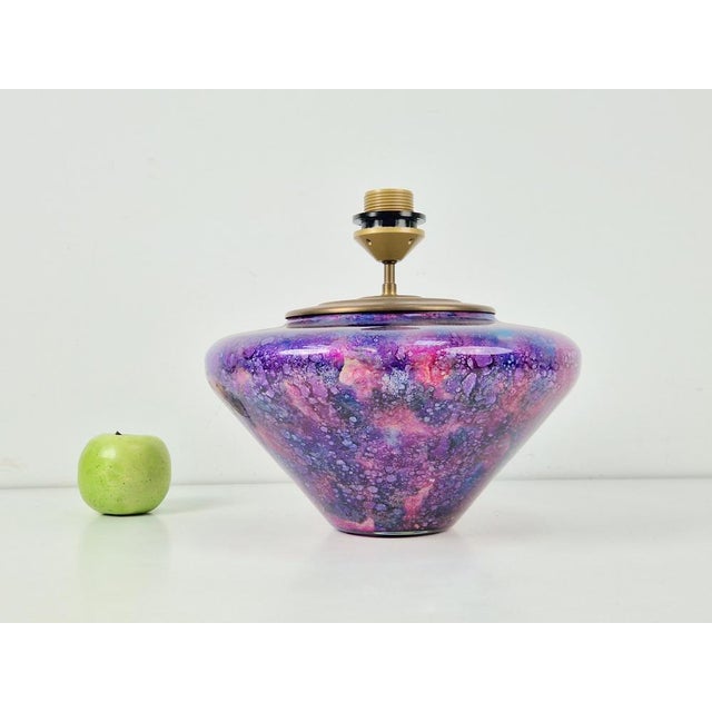 Vintage French Glass Table Lamp from Laque Line, 1970s For Sale - Image 6 of 13