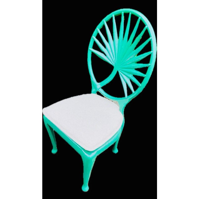 1950s Vintage Coastal Tropitone Cast Aluminum Palm Leaf Dining Chair For Sale - Image 5 of 12