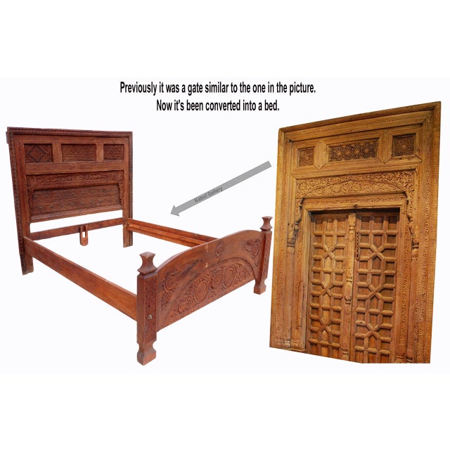 Vintage Cedar Double Bed, Swat-Tal, Pakistan For Sale - Image 17 of 18