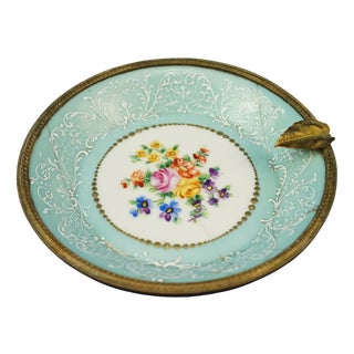 Vintage Porcelain and Bronze Ashtray by Le Tallec Paris, 1920s For Sale