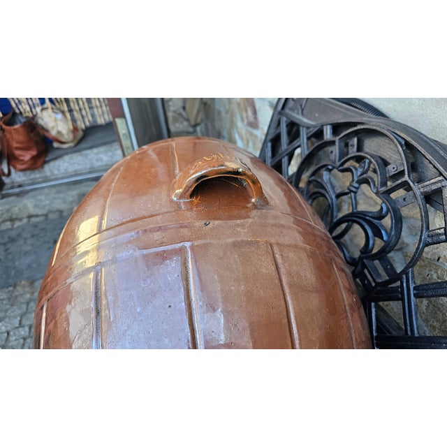 Art Deco clay pot, Bochnia, FNK, 40-liter capacity, dimensions: height 43.4 cm, opening diameter 32.5 cm, width 55 cm.