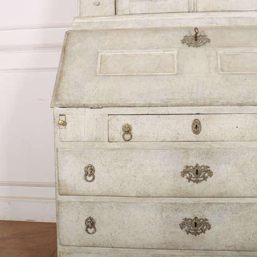 Danish Painted Secretaire Bookcase For Sale - Image 3 of 16