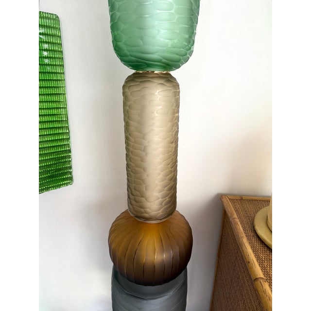 Large Contemporary Totem Murano Glass Floor Lamp by Studio Ad, Italy For Sale - Image 10 of 14