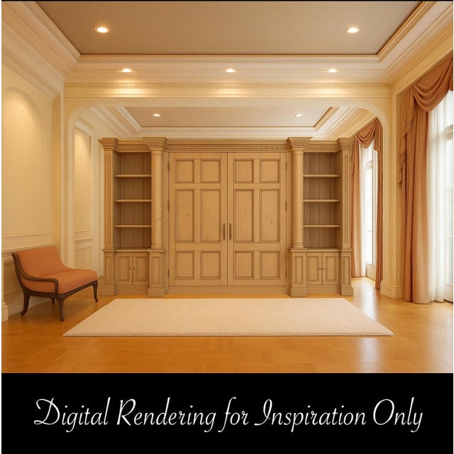 Monumental 14-Foot Architectural Cabinet / Library Bookcase / Entertainment Center – European Neoclassical For Sale - Image 17 of 18