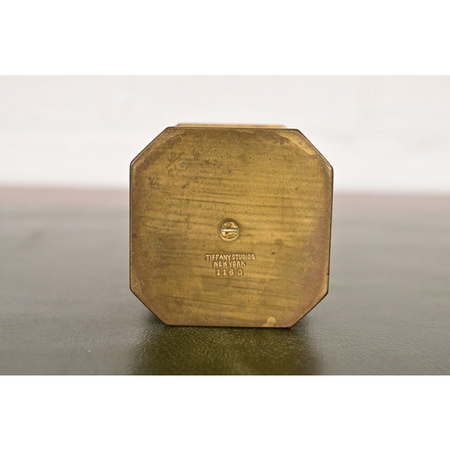 Bronze Tiffany Studios New York Bronze Doré and Abalone Pen Brush For Sale - Image 8 of 11