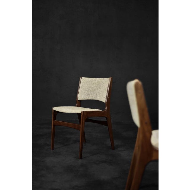 Scandinavian Modern Model 89 Dining Chairs in Teak and Beige Wool by Erik Buch for Anderstrup Møbelfabrik, 1950s, Set of 4 For Sale - Image 11 of 18