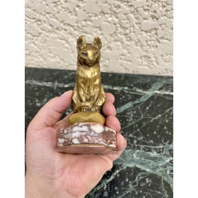 Metal Barye - Bronze, Seated Cat For Sale - Image 7 of 10