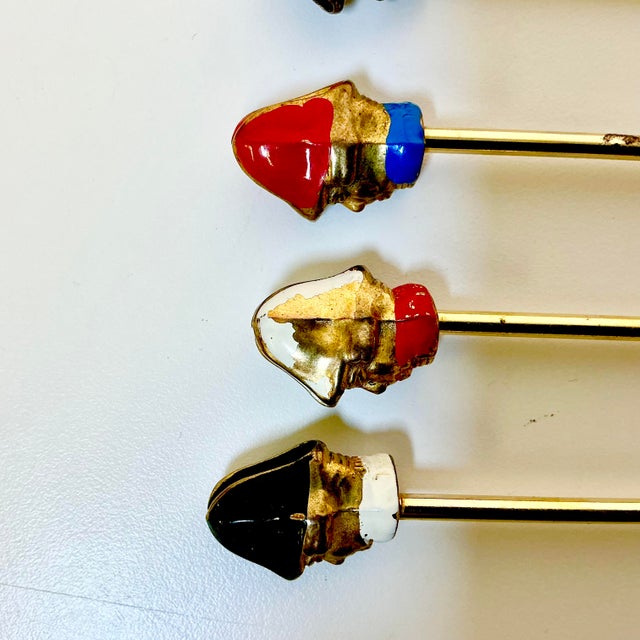 French Early 1900s Antique Boho Chic French Soldiers Swizzle Sticks - Set of 6. For Sale - Image 3 of 10