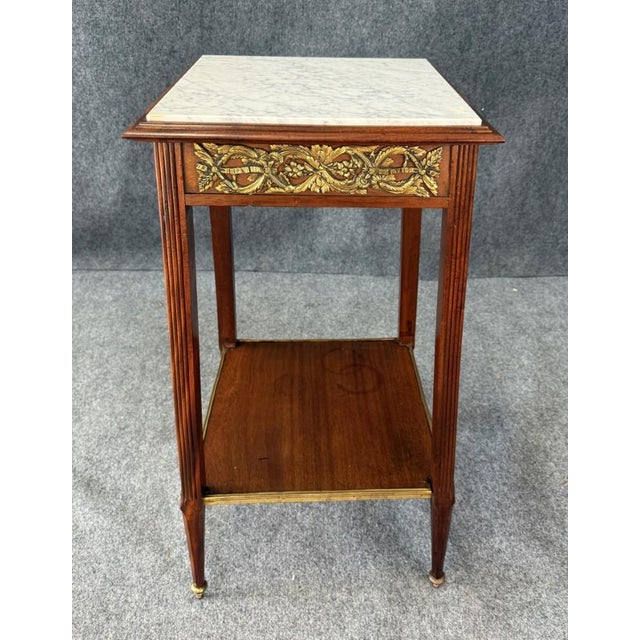 19th Century Bronze-Adorned Marble Top Stand For Sale - Image 4 of 9