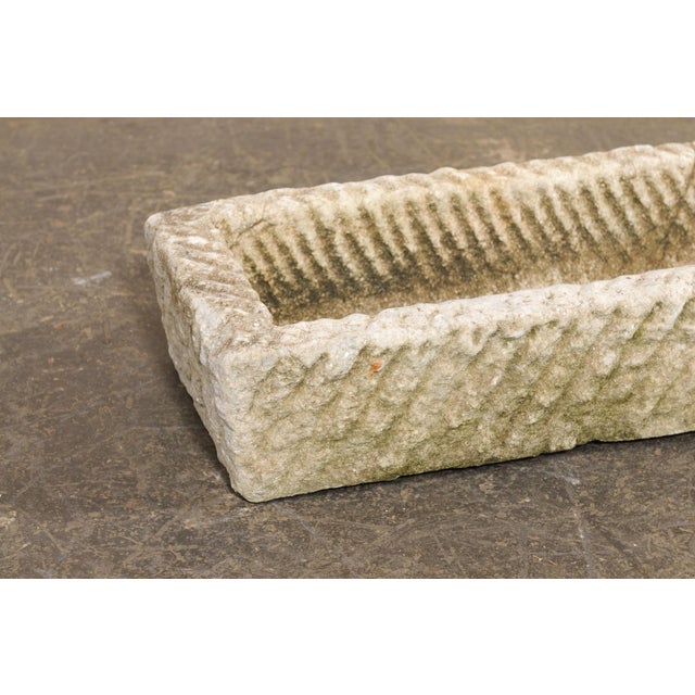 19th C. Spanish Rectangular Stone Planter For Sale - Image 10 of 11