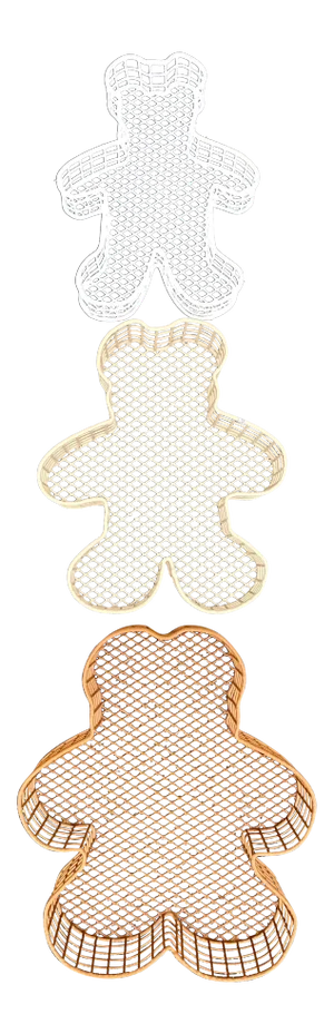 Vintage Bear Shaped Wire Baskets - Set of 3